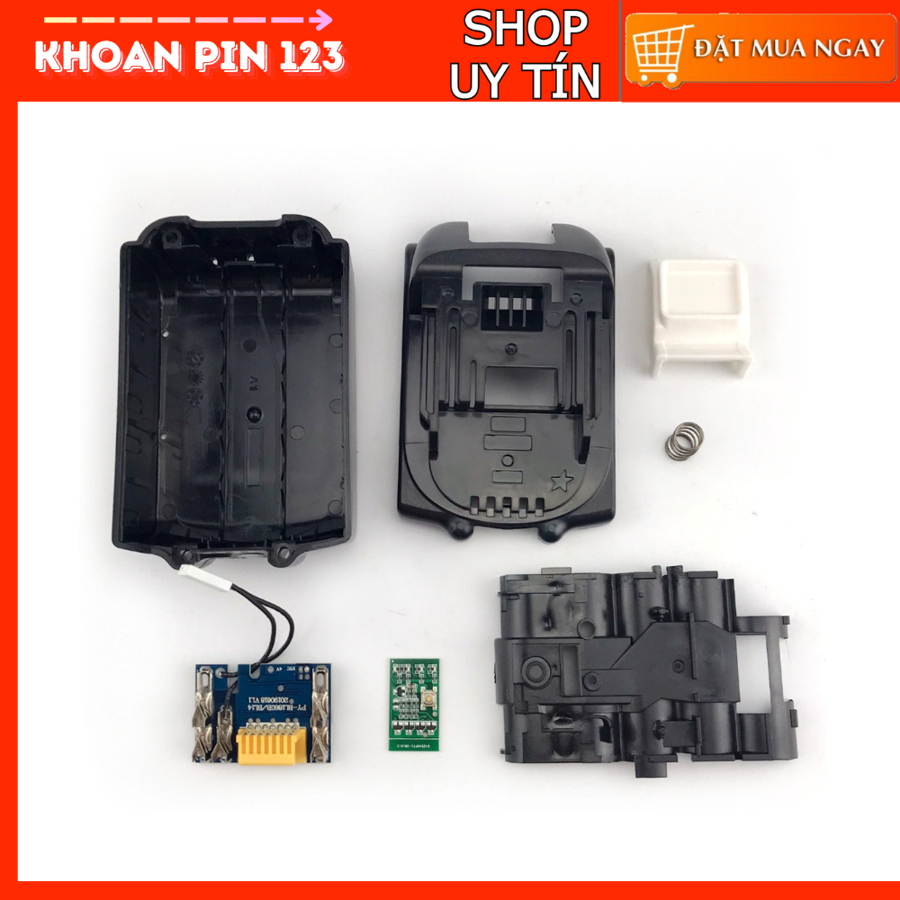 Bộ vỏ mạch pin Makita 18v 5s 2p new có đèn báo pin nhận sạc zin