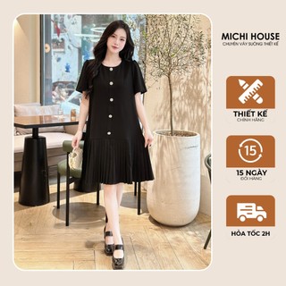 Đầm Suông Đuôi Cá MICHI House Váy Xuông Đính Đá Chân Váy Xếp Ly Có Bigsize V752