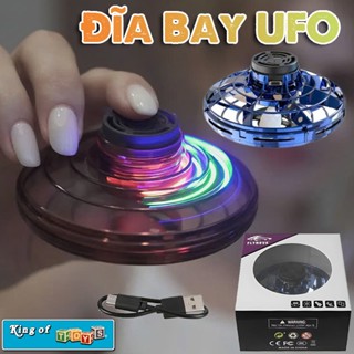 Đồ Chơi Con Quay Fidget Spinner Hình Đĩa Bay UFO Chế Độ Bay Quay Ngược Chống Rơi Với Đèn Led Siêu Sáng Dành Cho Bé
