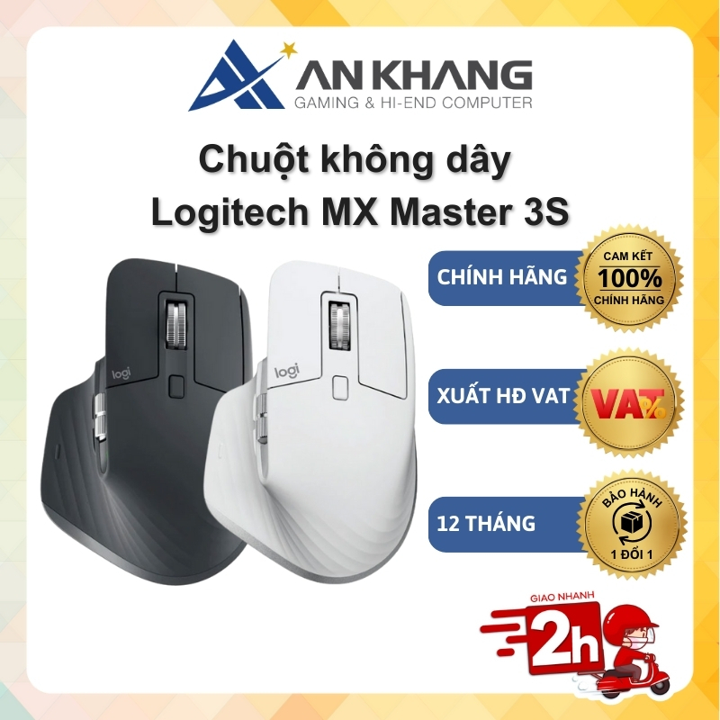 Chuột không dây Logitech MX Master 3S Bluetooth USB kèm Cáp sạc 7 nút Cuộn siêu nhanh Chính hãng Bảo hành 12Tháng | BigBuy360 - bigbuy360.vn