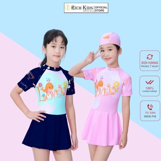 Đồ Bơi Bé Gái,Đồ Bơi Liền Thân Hoạ Tiết Dễ Thương Cho Bé Từ 10kg Đến 49kg Hãng RICHKIDS