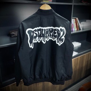   CÓ SẴN  Áo Khoác Gió DSQ Chảy Mực   Áo Bomber Dù DSQ 2 Lớp Dày Dặn Dáng Rộng Unisex Nam Nữ 