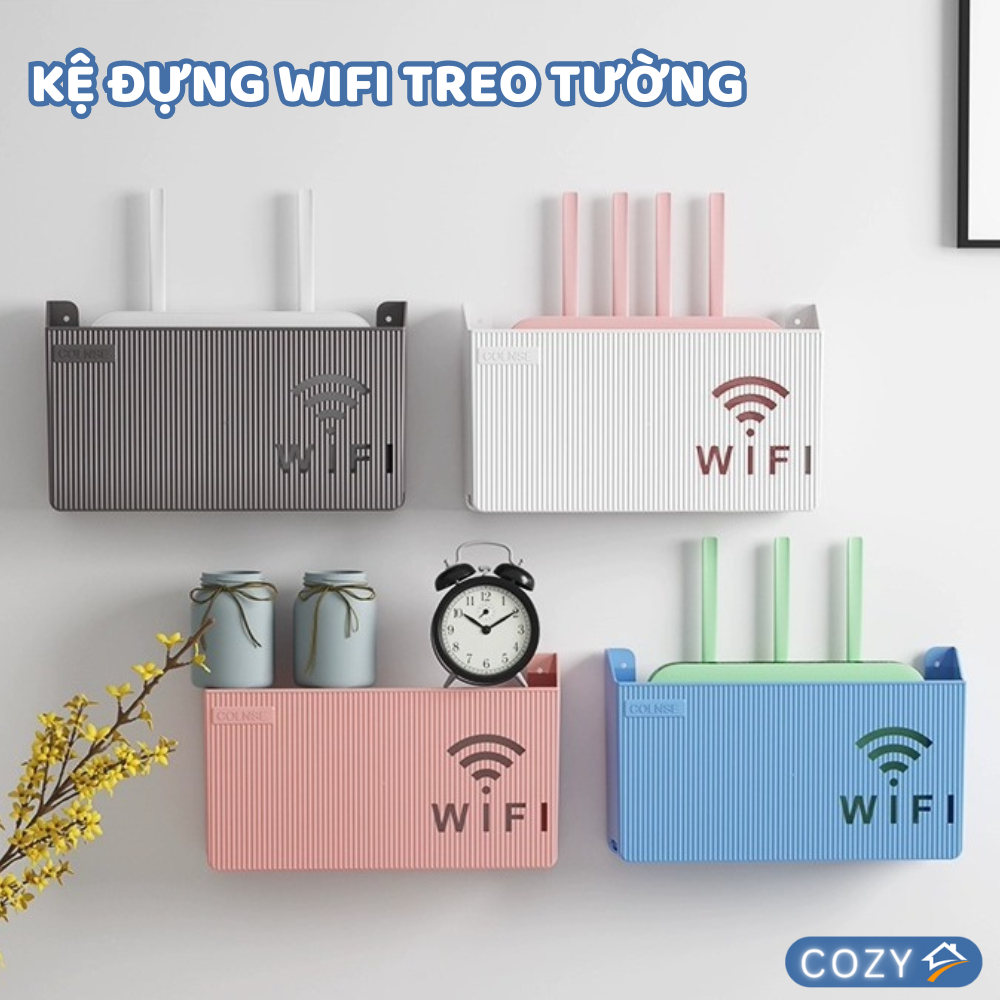 Kệ đựng wifi treo tường, Kệ wifi đặt modem, đầu kỹ thuật số, ổ cắm điện, chất liệu nhựa ABS