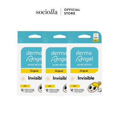 Combo 3 Miếng Dán Mụn Hút Mụn Mủ, Gom Cồi Dùng Ban Ngày Derma Angel Day 12 pcs