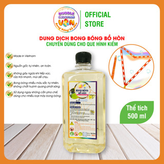 (CHUYÊN DỤNG): Chai 500ml Dung Dịch Thổi Bong Bóng Xà Phòng Từ Quả Bồ Hòn Cho Que Hình Cây Dài