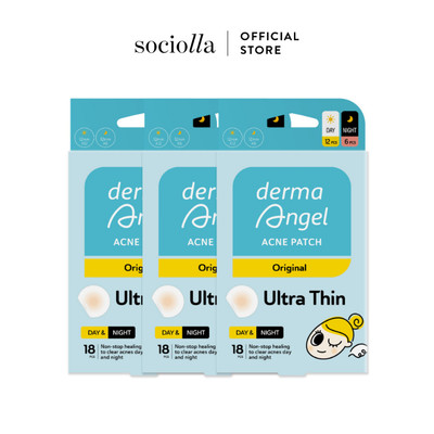 Combo 3 Miếng Dán Mụn Hút Mụn Mủ, Gom Cồi Dùng Ngày & Đêm Derma Angel Mix 18 pcs