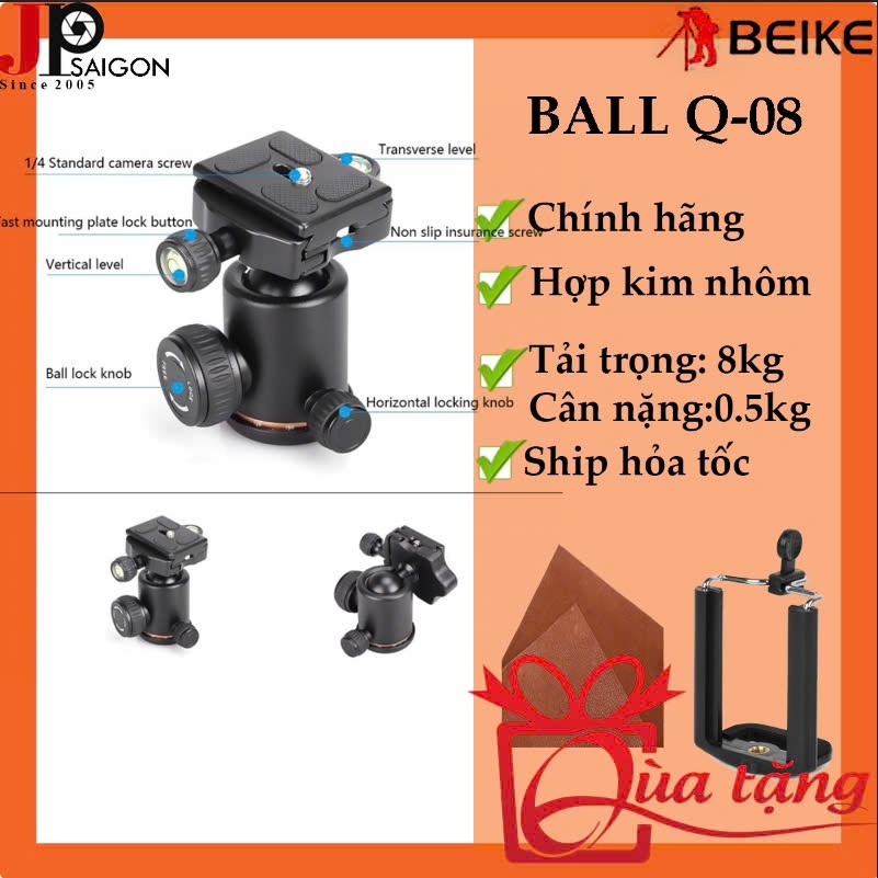 ĐẦU BI BALL HEAD BEIKE BK-06 + QUÀ TẶNG