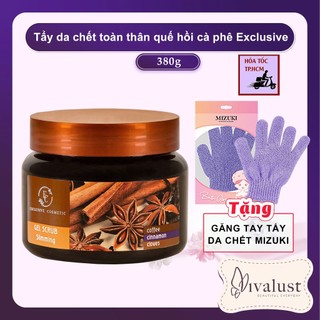  Tẩy da chết toàn thân Exclusive Cosmetics Gel Scrub 380g - Chiết xuất Quế Hồi & Cà Phê 