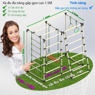 Xà đu đa năng gấp gọn, bộ vận động đa chắc năng tiết kiệm không gian gấp gọn nhanh chóng Dinktech