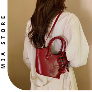 Túi xách nữ Chio túi cầm tay đeo chéo chất da PU cao cấp màu đỏ đô giỏ xách loại 1 móc treo hàn quốc cá tính Chio63