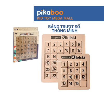 Bảng trượt số nam châm thông minh cao cấp Pikaboo, bé học đếm số và cách chơi xếp số thông minh