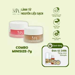 Combo Giảm Thâm Môi Tẩy Da Chết Dưỡng Hồng Môi Mộc An Với 2 Bước Nhanh Chóng