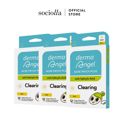 Combo 3 Miếng Dán Mụn Giảm Viêm, Giảm Đỏ Dùng Ban Ngày Derma Angel Plus 12 pcs