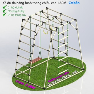 Xà đu vận động đa năng Dinktech, bộ khung vận động đa chức năng cho bé