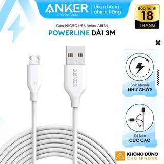  Cáp sạc ANKER PowerLine Micro USB dài 3.0m - A8134