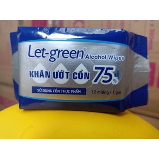KHĂN ƯỚT CỒN LET-GREEN 12 MIẾNG