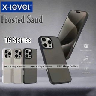 Ốp lưng kính nhám viền dẻo cho IPhone 16 Pro,15 Pro Max, 14 Plus ,13 Pro Max,12 Pro Max. Chính hãng X-Level Frosted Sand