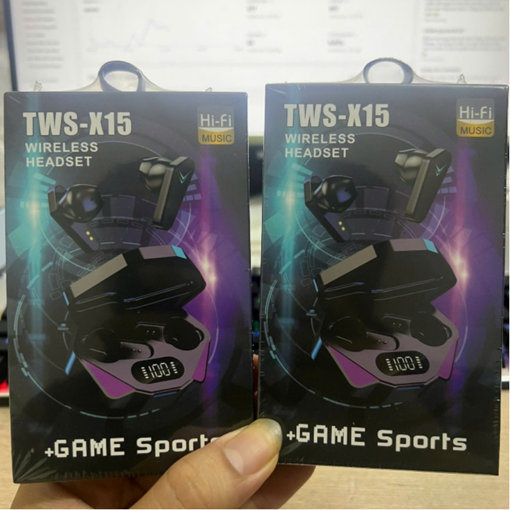 Tai nghe gaming Bluetooth không dây X15 TWS có màn hình LED chống nước có mic | BigBuy360 - bigbuy360.vn