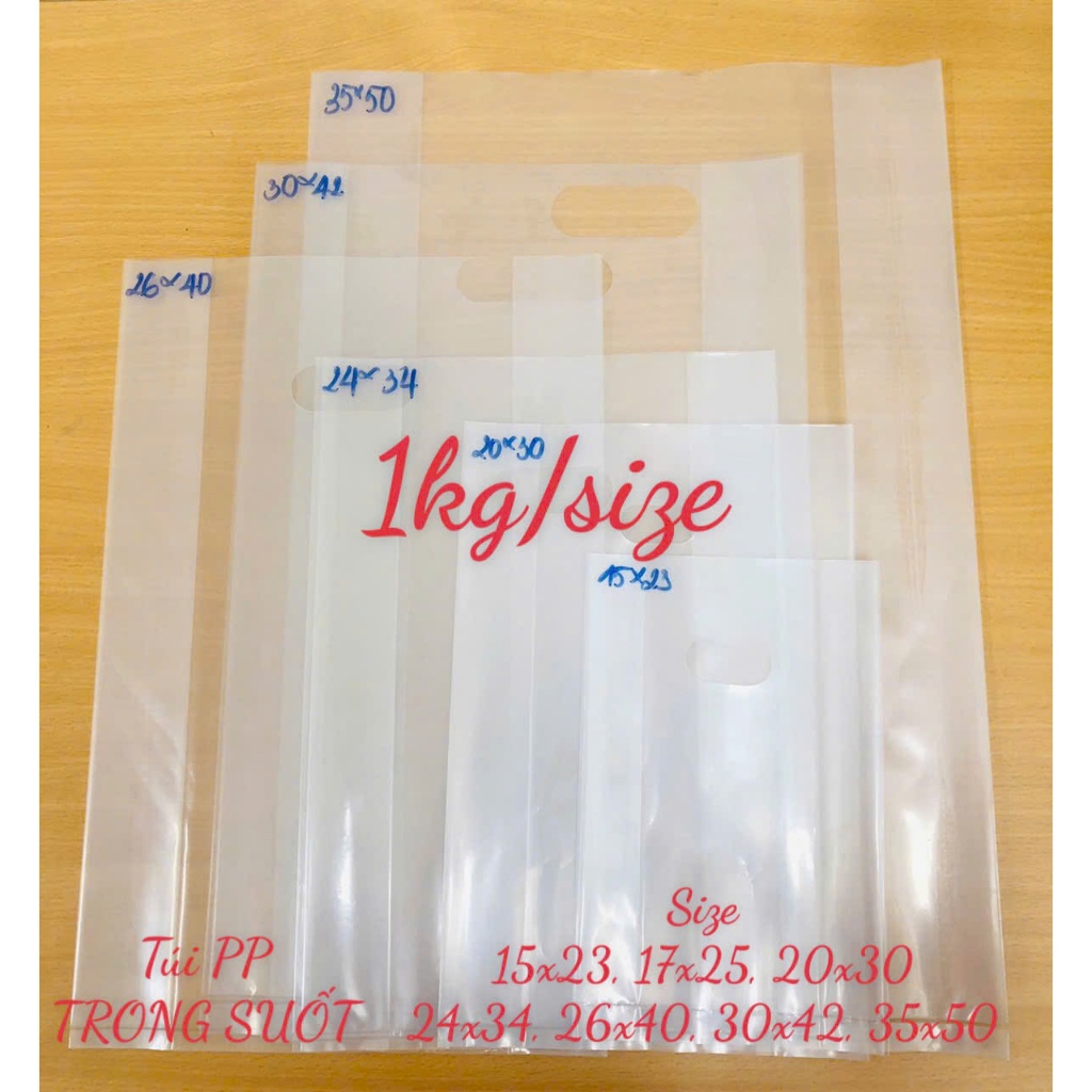 {1kg/size} TÚI NILON TRONG SUỐT (SẢN PHẨM Y HÌNH)