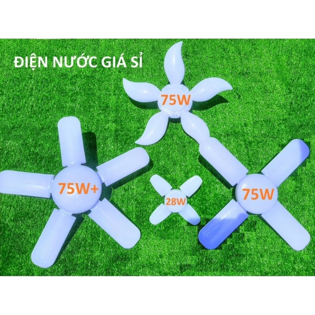 Bóng Đèn LED Hình Cánh Quạt Các Loại 4 Cánh 28W 75W, 5 Cánh 75W+, 6 Cánh 90W Bảo Hành 12 Tháng