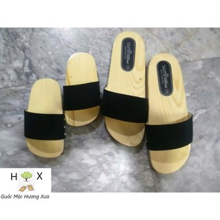 Guốc gỗ Guốc mộc Mẹ và Bé ( đế cao su 2 lớp )