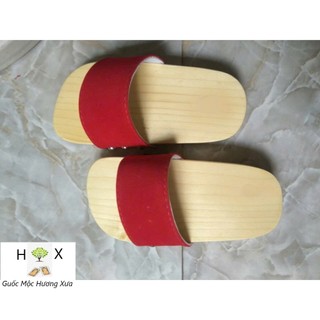 Guốc gỗ Guốc mộc Mẹ và Bé ( đế cao su 2 lớp )