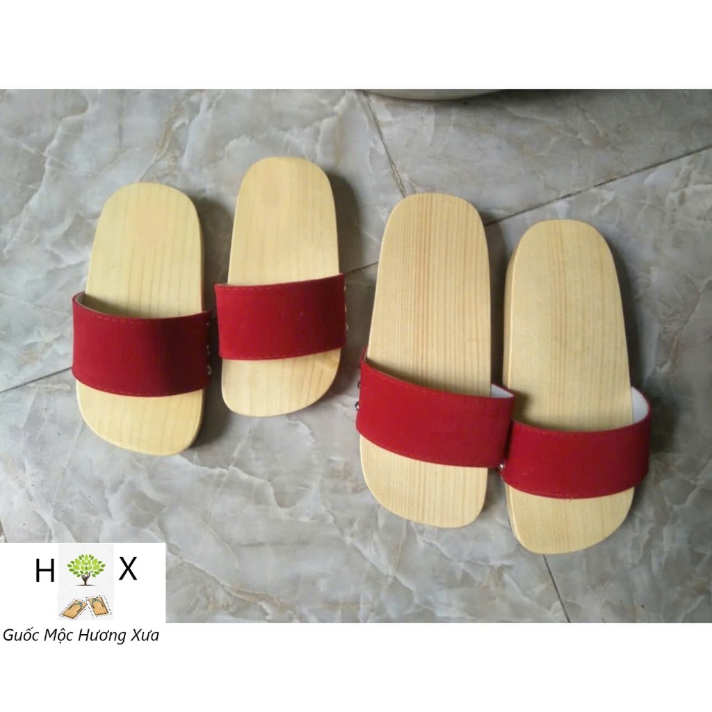Guốc gỗ Guốc mộc Mẹ và Bé ( đế cao su 2 lớp )
