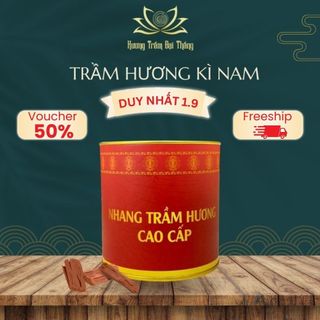 Trầm hương kỳ nam cao cấp Hương Trầm Đại Thắng thơm tự nhiên đuổi muỗi thu hút tài lộc hộp to 68 nụ
