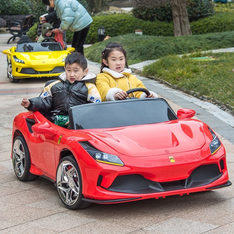 [Bản Cao Cấp] Ô Tô điện KIDVIET-PRO YD PTC Ferrari F8 Ghế Da Bánh Cao Su, 2 Chỗ Cỡ Lớn, Tải Trọng 15