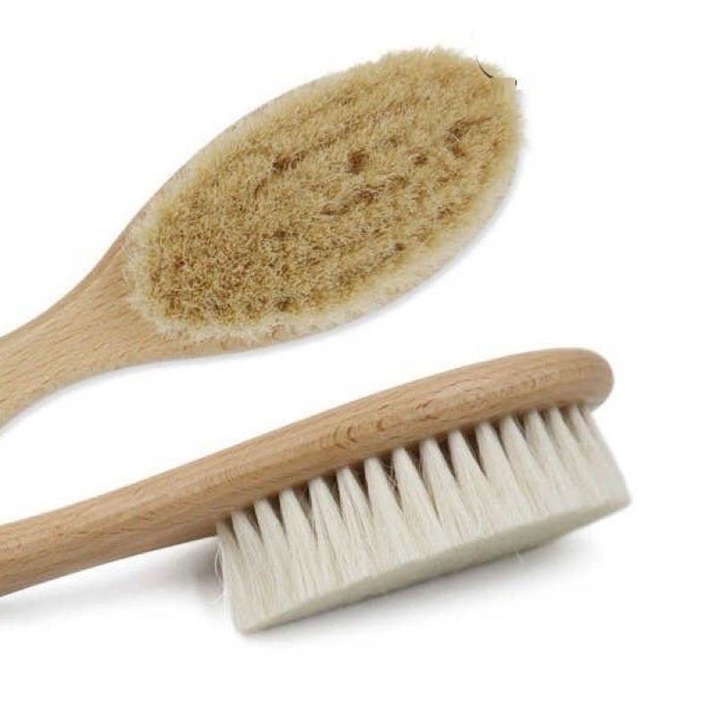 Chổi Phủi Tóc Fade Barber cán gỗ cực sạch