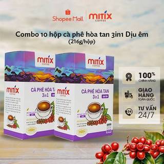 Combo 10 Cà phê hòa tan 3in1 Mitix Dịu Êm loại 216gr