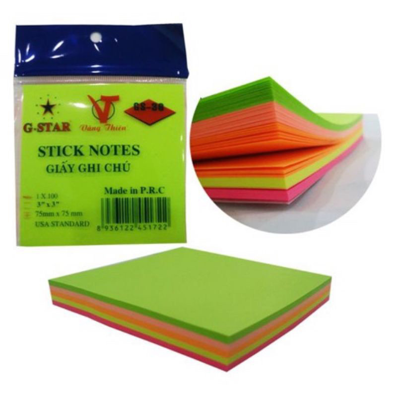 GIẤY NOTE GHI CHÚ 5 MÀu/XẤP