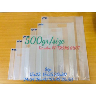 {500gr/1size} Túi nilon trong suốt, túi pp trong - hàng đẹp