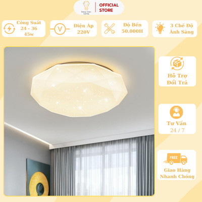 Đèn Ốp Trần LED Đa Giác Energy Green Lighting Hiệu Ứng Ngôi Sao OT- 886 - Decor Trang Trí Phòng Khách / Phòng Ngủ
