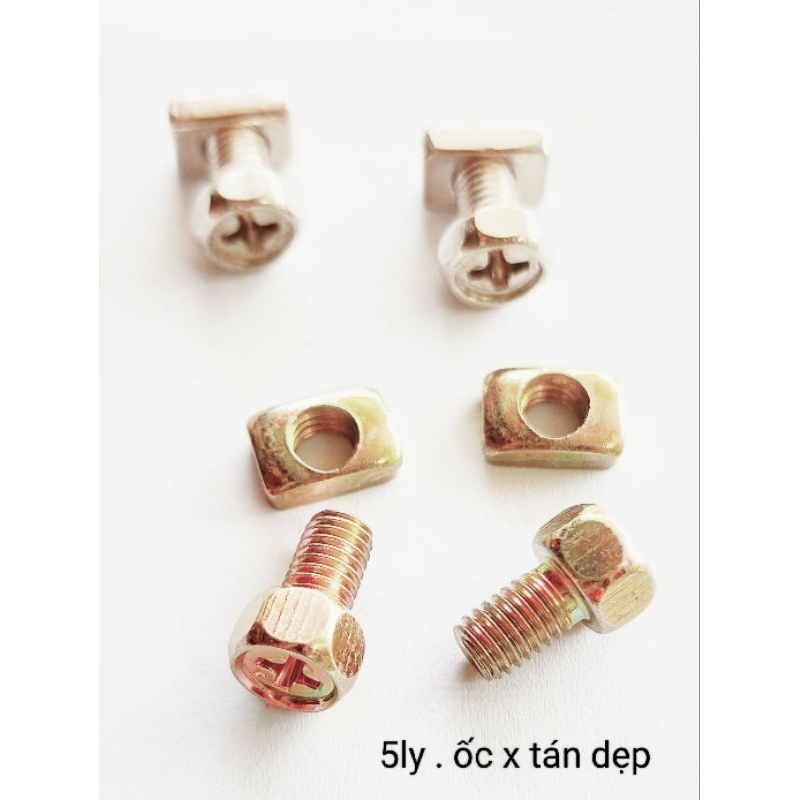 Ốc bình ắc quy 5- 6ly + tán -10 bộ...