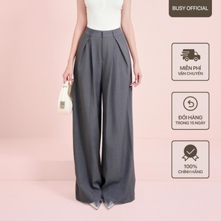 Quần Ống Suông Nữ Xếp Ly Trước BUSY QOS9