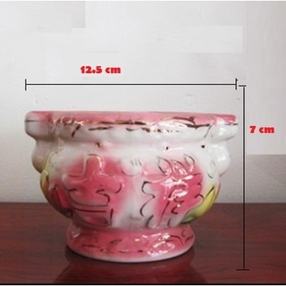 Lư hương gốm Hồng sen(2 mẫu) không vành, có vành