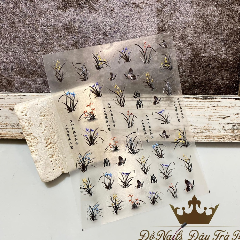 Phụ kiện nail - Sticker Tomoni Hoa Lụa