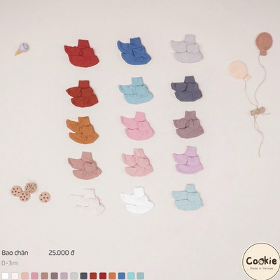 Bao Chân Sơ Sinh COOKIE Cho Bé Size Từ 0 Đến 6 Tháng