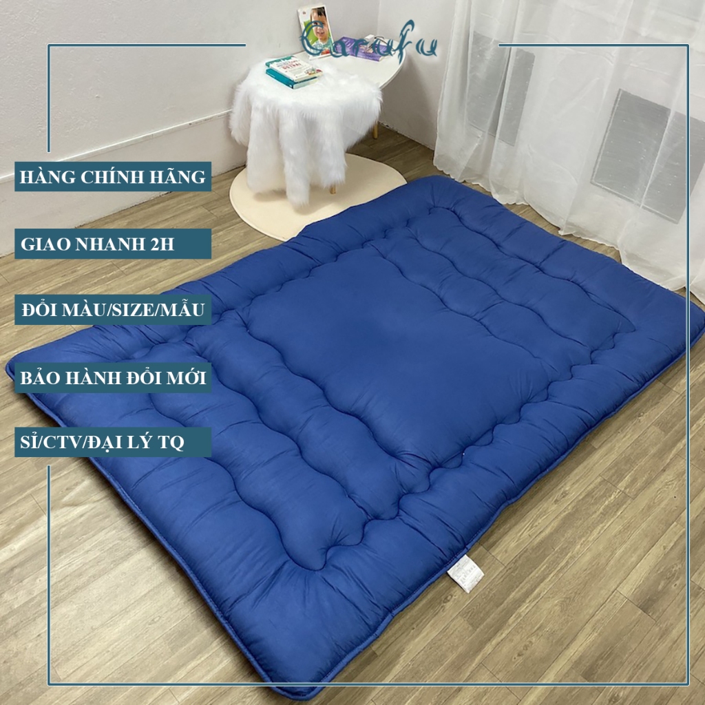 Nệm gấp 3 giá rẻ CARUFU 1m 1m2 1m4 1m6 1m8 Dài 2m | Dày 10cm và 7cm