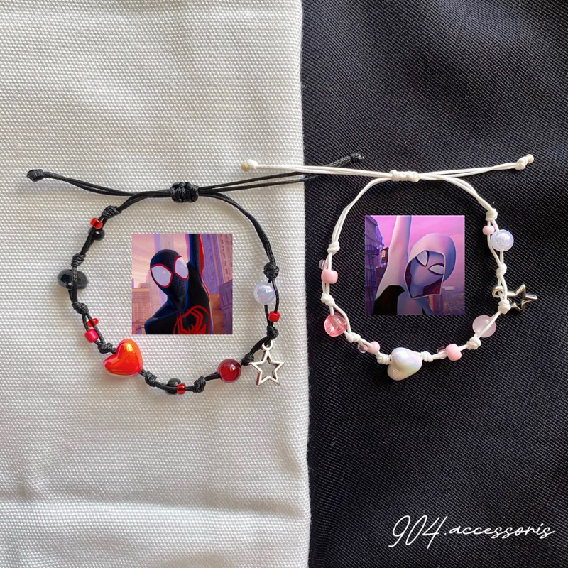 Vòng tay ❤️🖤Spider man Miles & Gwen Stacy🤍🩷
