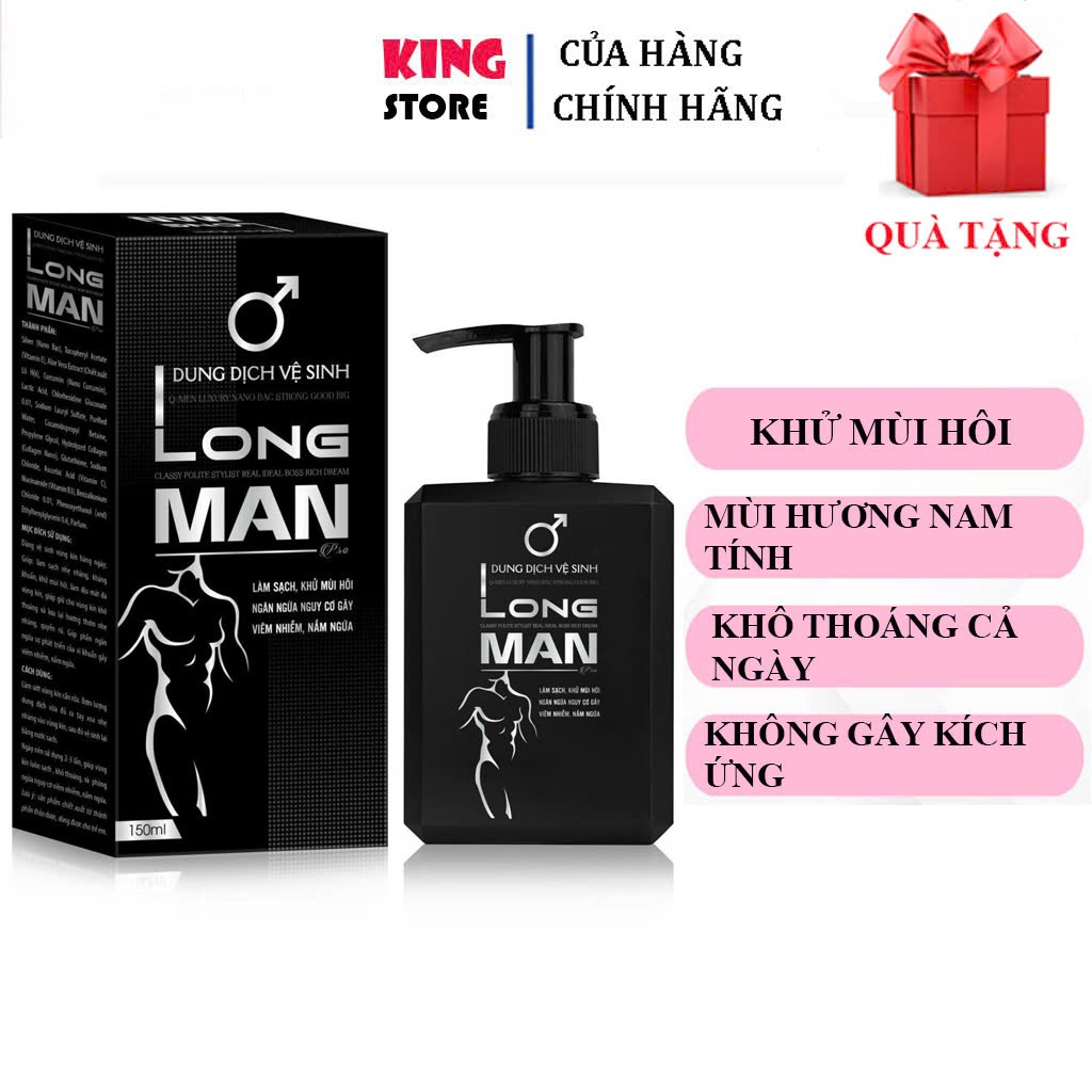 Dung Dịch Vệ Sinh Nam Long Man 150ML Hết Nấm Ngứa Mùi Hôi Vùng Kín