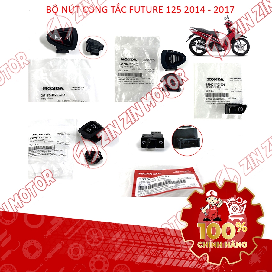 Bộ Nút Công Tắc Xe Future 125 Mập, Future Fi 125, Future BXC 125 2014 2015 2016 2017 Chính Hãng - ZZ