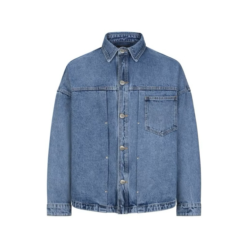 Oversized Denim Shirt Jacket ( Vintage Blue )