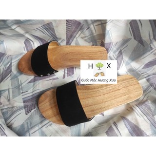 Guốc gỗ Guốc mộc cao 5 phân ( Có đóng thêm đế cao su )