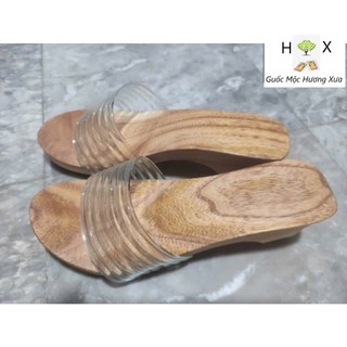 Guốc gỗ Guốc mộc cao 5 phân ( Có đóng thêm đế cao su )
