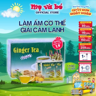 Trà gừng hòa tan làm ấm cơ thể, giải cảm lạnh, giải độc do thức ăn lạnh (10 gói)