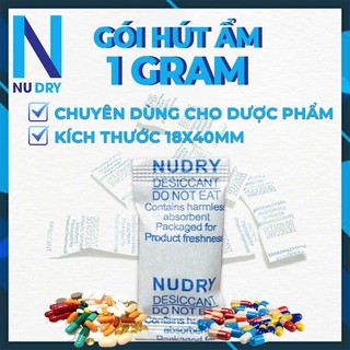  Hạt hút ẩm 1 gram NUDRY dùng cho dược phẩm thực phẩm Túi hút ẩm silica gel đóng gói 500Gram 
