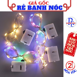 Dây Đèn LED Chớp - Đèn Trang Trí Noel, Tết, Tiệc - Đèn Đom Đóm Nhấp Nháy Dùng Pin 3 Chế Độ 1m 2m 3m