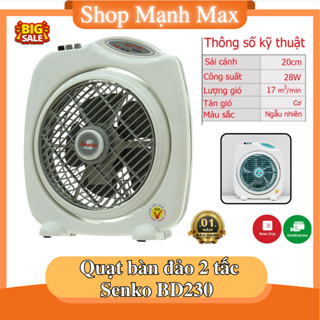 Quạt để bàn mini Senko BD230 cao cấp - Công suất 28W , hàng chính hãng , màu sắc ngẫu nhiên